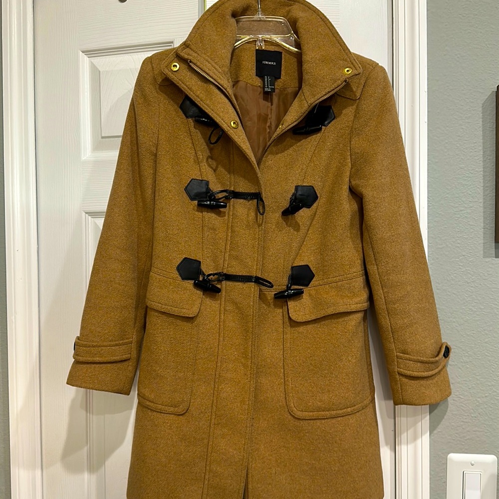 Camel forever 21 toggle coat